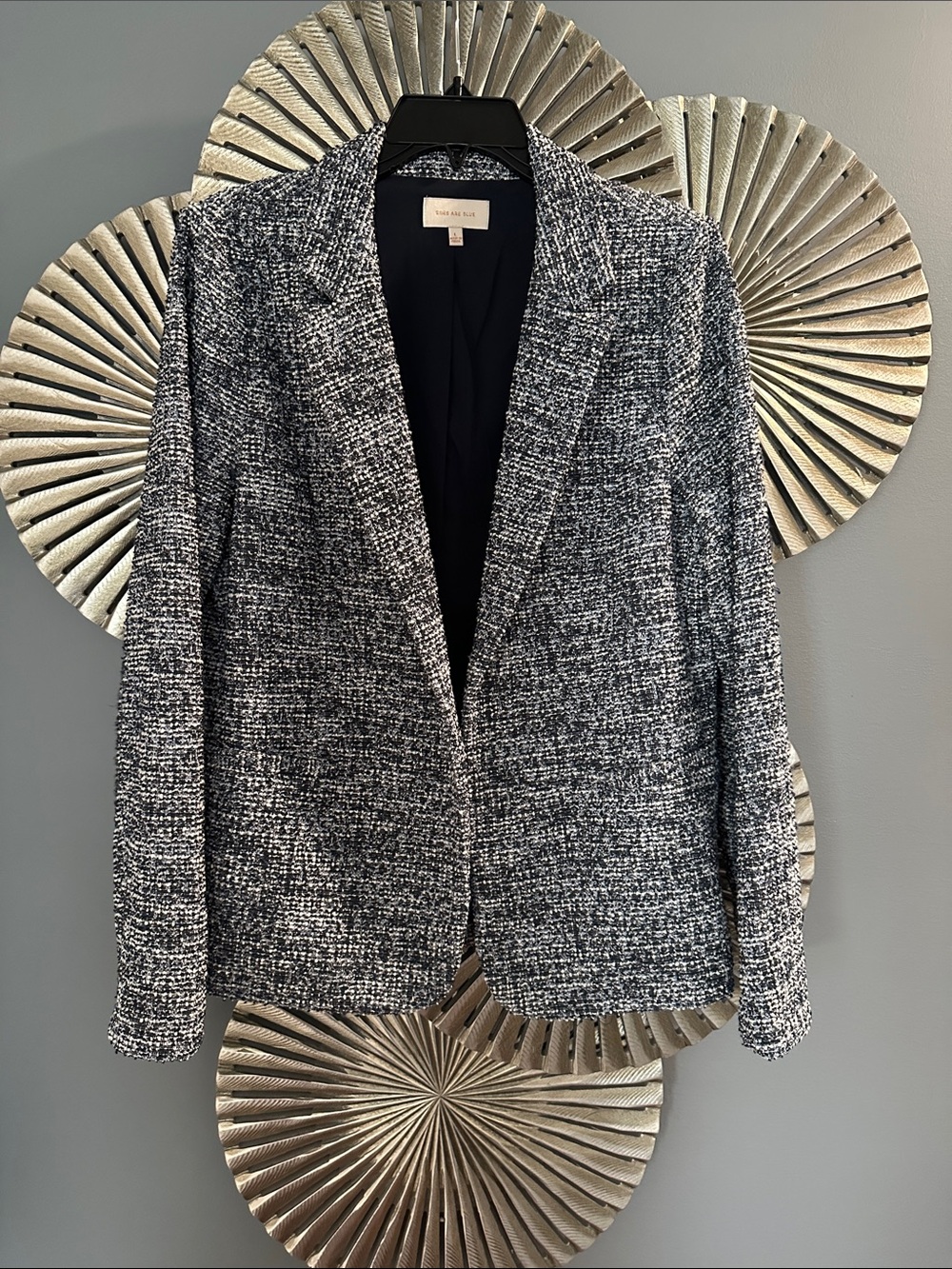 Skies Are Blue Black and White Tweed Blazer